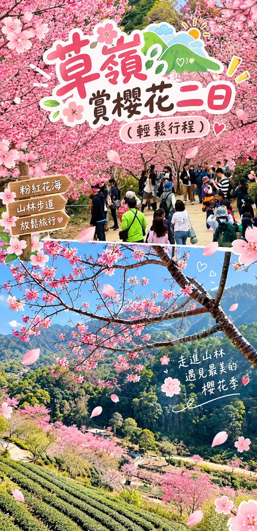 草嶺賞櫻花二日風景